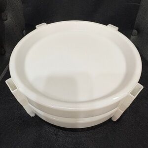 Vintage TUPPERWARE Divide A Rack Pie Stackers Set of 2 #511-3